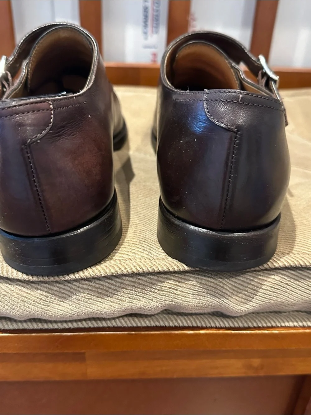 Suit Supply Men's Double Monk Strap Leather Shoes